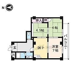 第2メゾン・ナカジマ 3階3DKの間取り