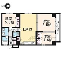 京都府京都市東山区松原通大和大路東入２丁目轆轤町（賃貸マンション3LDK・5階・70.62㎡） その2