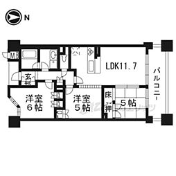 イーグルコート三条京阪 3階3LDKの間取り