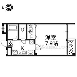 ナベル錦 3階1Kの間取り
