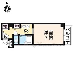 リ・エチカ 4階1Kの間取り