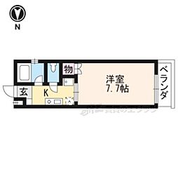 エルフィール 1階1Kの間取り