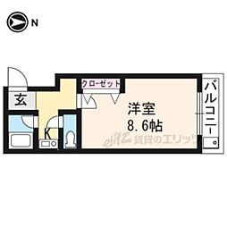 京都地下鉄東西線 三条京阪駅 徒歩5分の賃貸マンション 1階1Kの間取り