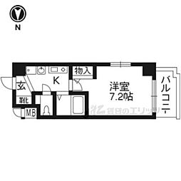 ＥＣ京都烏丸IIIジャパニズム 10階1Kの間取り