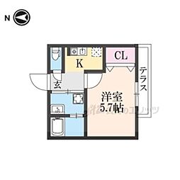 ＬＵＣＩＡＺ一乗寺 1階1Kの間取り