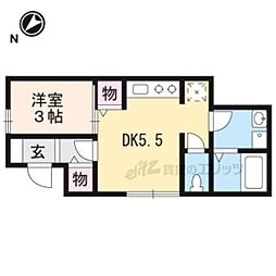 ＯＨＡＮＡ 1階1Kの間取り