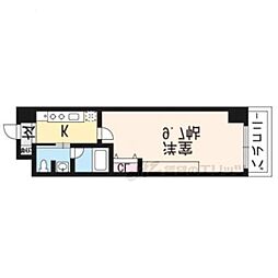 エス・キュート京都下鴨東 1階1Kの間取り
