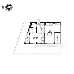 バードレイク北山 3階1LDKの間取り