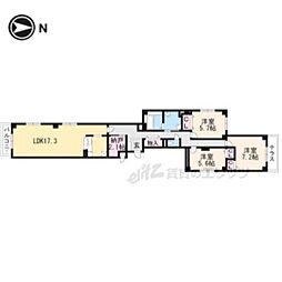 京阪本線 三条駅 徒歩6分の賃貸マンション 1階3LDKの間取り