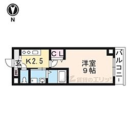 ＣＯＴＯ　ＧＬＡＮＣＥ一乗寺駅前 2階1Kの間取り