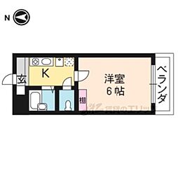 ラ・シャンブル 2階1Kの間取り