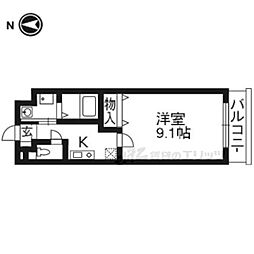 セレーナ北山I 1階1Kの間取り