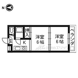 サンチェリー高田I 4階2Kの間取り