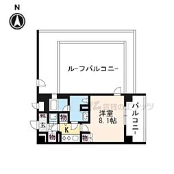 リーガル京都御所西II 3階1Kの間取り