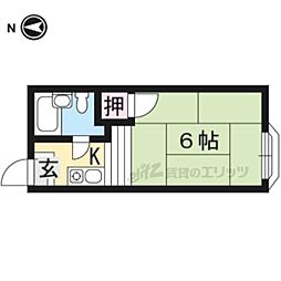 ハイツ鳳 2階ワンルームの間取り