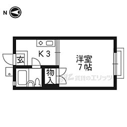 ウッディーハウス 1Kの間取図画像