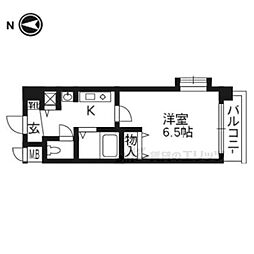 京阪本線 出町柳駅 徒歩17分の賃貸マンション 5階1Kの間取り