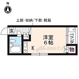 京阪本線 神宮丸太町駅 徒歩10分の賃貸マンション 3階1Kの間取り