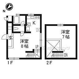 桜木町マンション 2階1Kの間取り