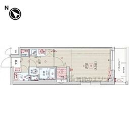ベラジオ雅京都洛北ガーデン 4階1Kの間取り