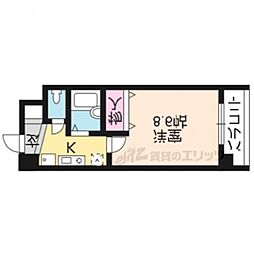 ハウスセゾン北野 5階1Kの間取り