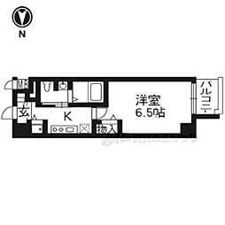 プレサンス京都鴨川彩華 1Kの間取図画像