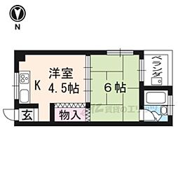 藤川荘 2Kの間取図画像