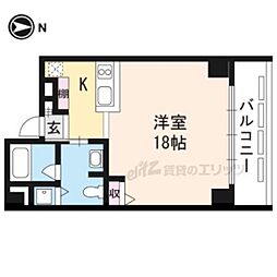 エリッツ四条烏丸ビル ワンルームの間取図画像