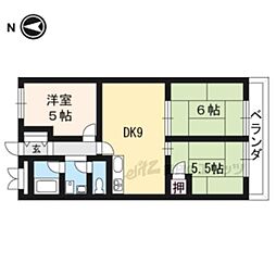 第二くめマンション 3DKの間取図画像