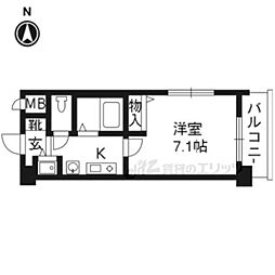 プレサンス京都神宮道 1Kの間取図画像