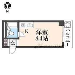 ヴェルディゴ 1Kの間取図画像
