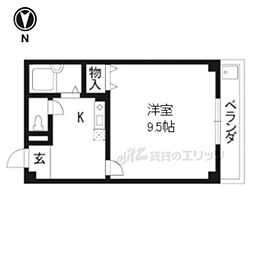 メゾン中町 1Kの間取図画像
