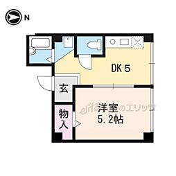 ラッジングハウス蘭 1Kの間取図画像