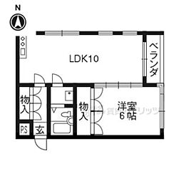 プルクラード 1LDKの間取図画像