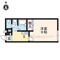 レオパレス宝ヶ池 1Kの間取図画像