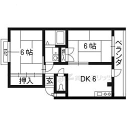 メゾンヴァンヴェール 2DKの間取図画像