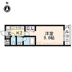 ARTISTA円町ドゥーエ 1Kの間取図画像