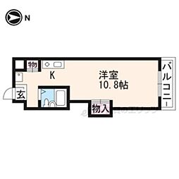 アビタ・上賀茂 ワンルームの間取図画像