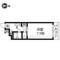 ロマネスク京都丹波口 1Kの間取図画像