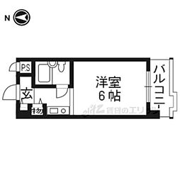 スペリオン四条烏丸 1Kの間取図画像