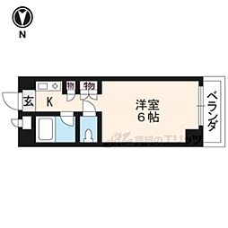 ノアズアーク京都朱雀 1Kの間取図画像