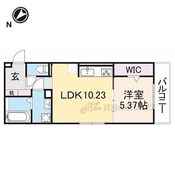 滋賀県大津市蓮池町(賃貸アパート1LDK・3階・41.46㎡)の写真 その2