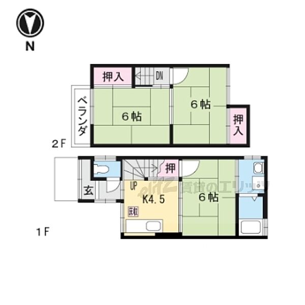 京都府京都市山科区小山中ノ川町(賃貸一戸建3K・1階・46.00㎡)の写真 その2