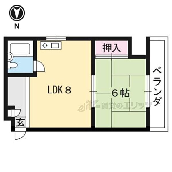 小倉マンション 403｜京都府京都市山科区大宅御供田町(賃貸マンション1LDK・4階・29.00㎡)の写真 その2