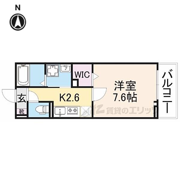 京都府京都市山科区西野広見町(賃貸アパート1K・2階・27.66㎡)の写真 その2