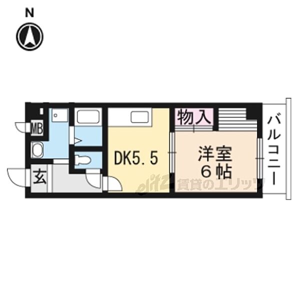 CREST音羽 208｜京都府京都市山科区音羽乙出町(賃貸マンション1DK・2階・33.12㎡)の写真 その2