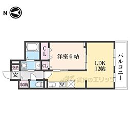 JR湖西線 唐崎駅 徒歩13分の賃貸アパート 3階1LDKの間取り