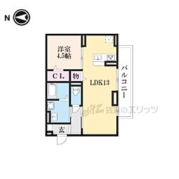 ジラソーレ 2階1LDKの間取り