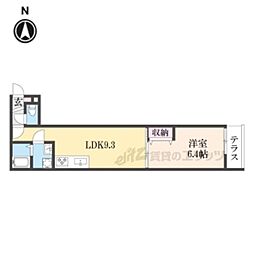 Ｍｉｒｅｉ烏丸五条 1階1LDKの間取り