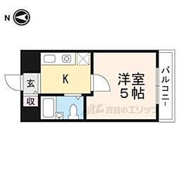 アセンティアびわこ 4階1Kの間取り